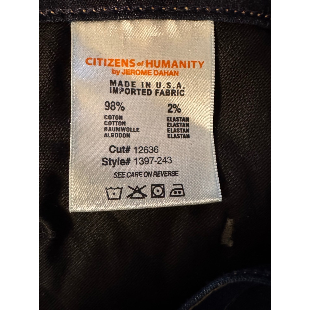 Citizens of Humanity Flare Leg Jeans Dark Wash Stretch Size 30 Style 1397-243 - Picture 4 of 5